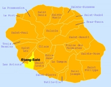 Carte de la commune de l'Étang-Salé La Réunion.