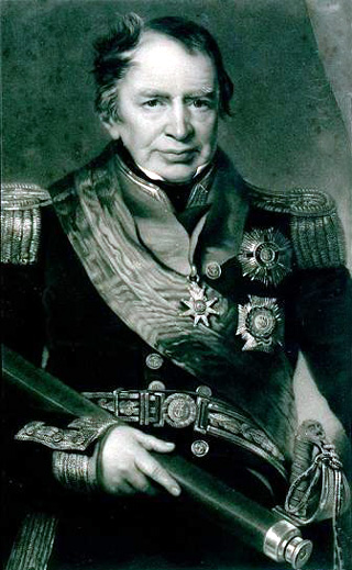 Commodore Josias Rowley commandant l'escadre de Sa Majesté Britannique