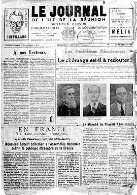 1951 premier numero Journal de l'île de La Réunion. JIR