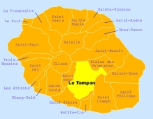 Carte de la commune du Tampon La Réunion