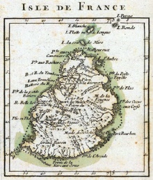 Carte de l'Isle de France Ile Maurice