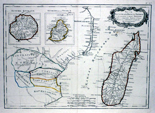 Carte Madagascar, Réunion, Maurice par Rigobert Bonne.