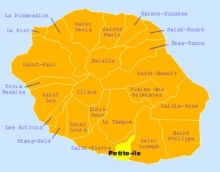 Carte de la commune de Petite-île La Réunion.