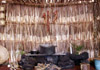 Reconstitution d'un boucan cuisine créole Avec des feuilles de vacoas