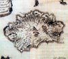 Carte de Flacourt de l'île Bourbon publiée en 1661