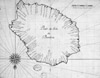 Plan de l'île Bourbon dans les années 1600 - 1700