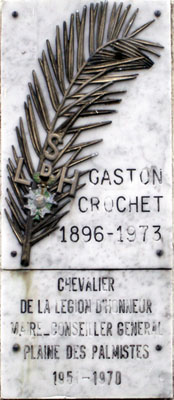 Gaston Crochet Plaque sur sa tombe