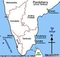 Carte du Sud de l'Inde