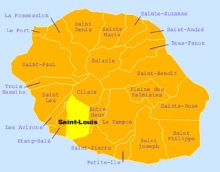 Carte de la commune de Saint-Louis La Réunion.