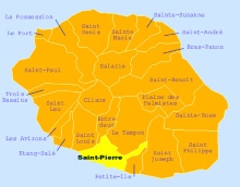 Carte de la commune de Saint-Pierre La Réunion.
