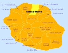 Carte de la commune de Sainte-Marie La Réunion
