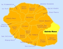 Carte de la commune de Sainte-Rose La Réunion.