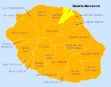 Carte de la commune de Sainte-Suzanne La Réunion
